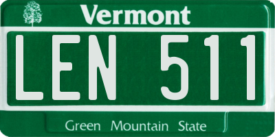 VT license plate LEN511