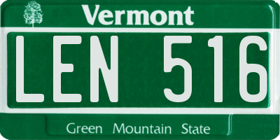 VT license plate LEN516