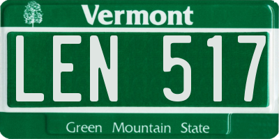VT license plate LEN517