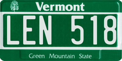 VT license plate LEN518