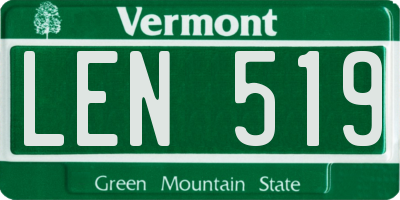 VT license plate LEN519