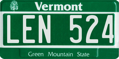 VT license plate LEN524