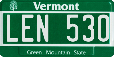 VT license plate LEN530