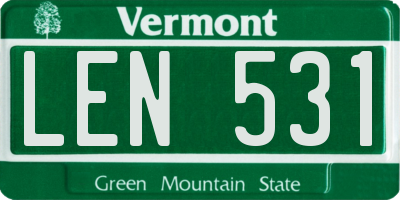 VT license plate LEN531