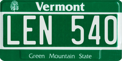 VT license plate LEN540