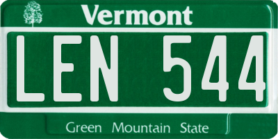 VT license plate LEN544