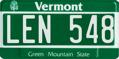 VT license plate LEN548