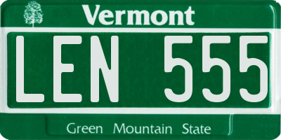 VT license plate LEN555