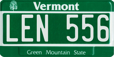 VT license plate LEN556
