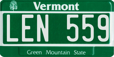 VT license plate LEN559