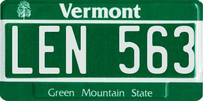 VT license plate LEN563
