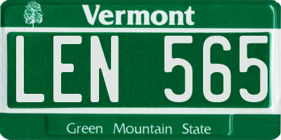 VT license plate LEN565