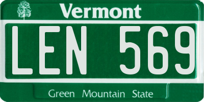 VT license plate LEN569
