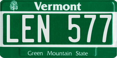 VT license plate LEN577