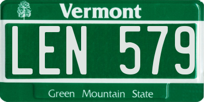 VT license plate LEN579