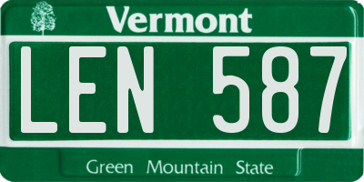 VT license plate LEN587