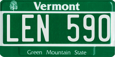 VT license plate LEN590