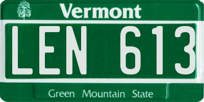 VT license plate LEN613