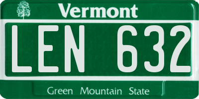 VT license plate LEN632