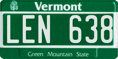 VT license plate LEN638