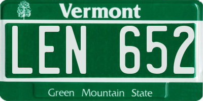 VT license plate LEN652