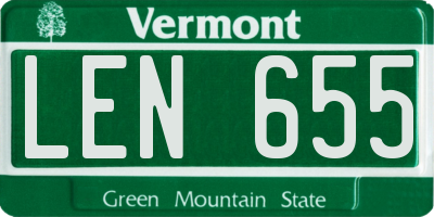 VT license plate LEN655