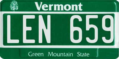 VT license plate LEN659