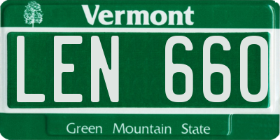 VT license plate LEN660
