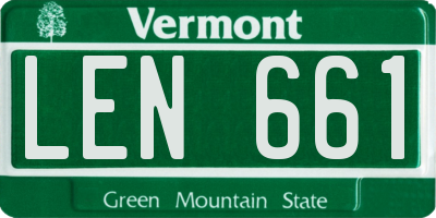 VT license plate LEN661