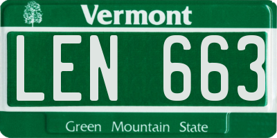 VT license plate LEN663
