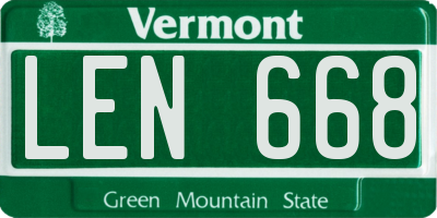 VT license plate LEN668
