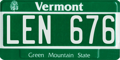 VT license plate LEN676