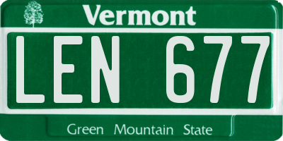 VT license plate LEN677