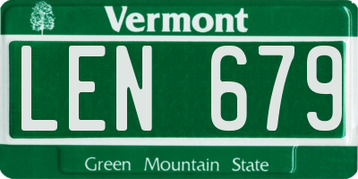 VT license plate LEN679