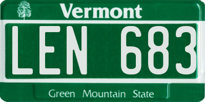 VT license plate LEN683