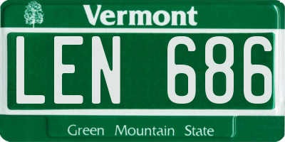 VT license plate LEN686