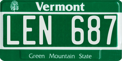 VT license plate LEN687