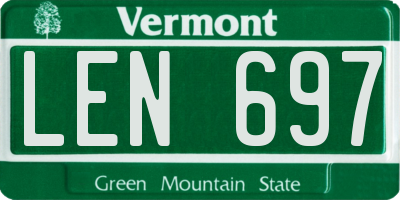 VT license plate LEN697
