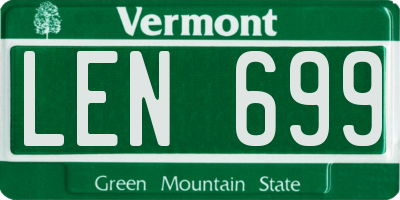 VT license plate LEN699