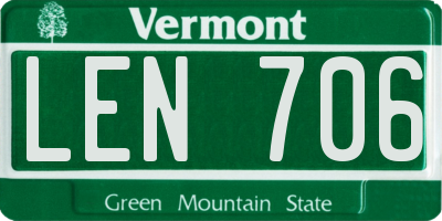 VT license plate LEN706