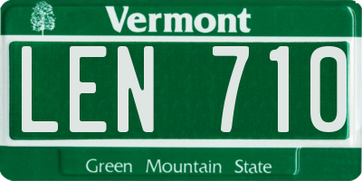 VT license plate LEN710