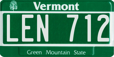 VT license plate LEN712