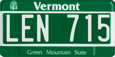 VT license plate LEN715