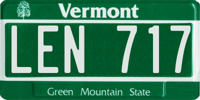 VT license plate LEN717