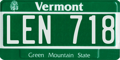 VT license plate LEN718