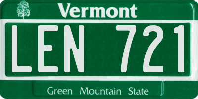 VT license plate LEN721