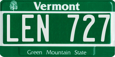 VT license plate LEN727