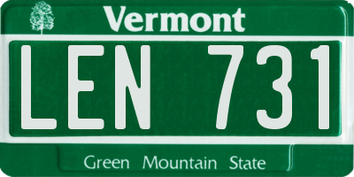 VT license plate LEN731