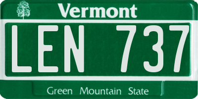 VT license plate LEN737