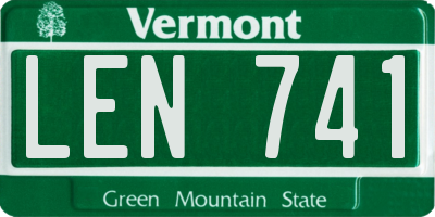 VT license plate LEN741